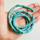 New Mexico Blue Turquoise Loose Beads Heishi Lot Of 2 Strand 15  6mm Natural