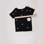 Jolie   Joy Girls Ribbed Top Patriotic Heart Black Embroidered M 10-12 Nwt