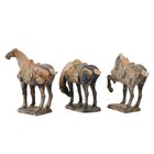 Grouping Of Three Antique Chinese Tang Dynasty-style Horse Figures