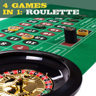 Casino Night 4-in-1 Complete Game Set With Felts  Wheel  100 Chips  Dice   Cards