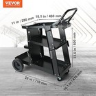 Vevor 3-tier Heavy Duty Welding Cart Tig Mig Rolling Welder Cart On Wheels 400lb