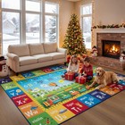 Kids Rug 4x6 Feet Washable Educational Play Mat With Abc Numbers Animals
