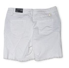 1822 Denim White Denim Cut Off Shorts Fringe Hem 5-pocket Button Women s 10