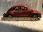 Vtg Bandai Vw Volkswagen Sedan Car Kingsize Tin Rare Friction Toy Japan  red 