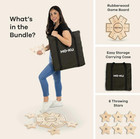 Hoku Premium Rubber Wood Toss Yard Game -  wood Horseshoes  - Game W  Carry Case