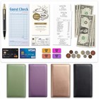 High Volume Expandable Server Book With Zipper   Magnetic Pocket  5 x9   Waitres