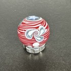 Contemporary Handmade Art Glass Marble  82  Patriotic Red White Blue Swirl Mib