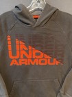 Under Armour Hooded Sweatshirt Boys Large Gray Pullover Hoodie Faded Distressed