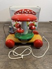 Vtg 70s Kouvalias Quality Wooden Pull Toys No650 Mushroom Complete W  Box 