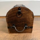 Wooden Treasure Chest Dome Top Trunk With Padlock And Keys Rustic Decor 11in