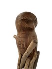 Large 70s Hand Carved Wooden Owl Standing 18 5    Tall Statue Mcm Vtg Driftwood