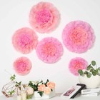 6 Pack 7  9  11  Blush And Pink Tissue Paper Carnation Flowers Backdrop