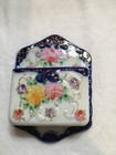 Old Antique 1800 s Handpainted Nippon Flow Match Holder   Striker Wall Pocket 5 