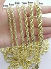 10k Yellow Gold Rope Chain Necklace 18 -30  Men Women 4mm-10mm Real Gold Hollow