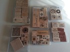 Stampin    Up And More 73 Wood Rubber Stamps Huge Lot Flowers Sayings  And More