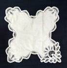 3 New White Battenburg Lace Bread Rolls Muffin Basket Cloth Liner Brand New
