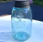 Mason s Patent Nov 30th 1858  Midget Pint Fruit Jar  W Lug Lid Cfjc