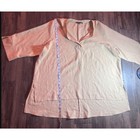 Zoey   Rachel Woman 3x Champagne Satin Tunic Blouse Plus Size 3 4 Sleeve