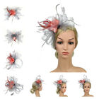 Women Fascinators Hat Feather Flower Hair Clip Cocktail Party Headband Headwear