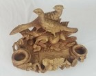 Antique Signed Carved Wooden Pheasants  Bird  H l  Luers Measures 12 w X 8 ht