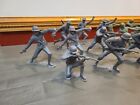 Vintage Louis Marx Ww2 Gray   Green Plastic 6    German Army Men Lot Of 17 Figures