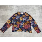 In Group Ii Blouse Womens 16w Multi Floral Vintage 90s Rayon Button Front Top