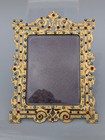 Antique 19th Century Gilt Brass bronze   Jewelled Photo Picture Frame Ornate
