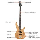 Glarry Burlywood Gib 44  Right Handed 4 String Electric Bass Guitar W  Bag Strap