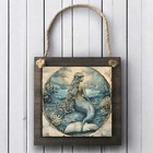 Mermaid Wood Hanging Sign - Nautical Decor - 2 Sizes - Small Or Large
