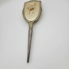 Vintage Gold Tone Vanity Hair Brush Gilded Decor Floral Filagree Retro Grandma