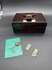 Vintage Original Rolex President Wood Leather Watch Box Tags Booklet 8x6