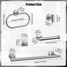 7 Pcs Bathroom Accessories Set Toilet Paper Holder Towel Bar Hooks Matte Silver