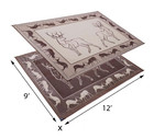 Outdoor Patio Deck Rv Mat Reversible Rug 9 X 12ft Foldable Beige Brown Deer Buck