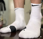 Nike Elite Socks 5 Pack Crew short Black White Cushioned Athletic Performance L