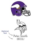 Minnesota Vikings - Engraved Football Whiskey Decanter And 4 Glasses In Woodbox