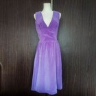 Vintage 1960s Lavender Velvet Cocktail Marilyn Monroe Bombshell Pinup Dress