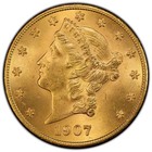 1907-s  20 Liberty Head Double Eagle Pcgs Ms65 With Motto