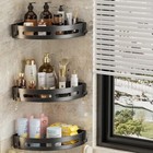 No-drill Bathroom Shower Caddy     Shampoo Holder  Storage Shelf  Towel Rack
