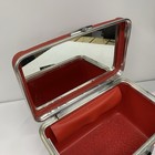 Vtg Starflite Red Train Hard Case Vanity Overnight Cosmetic W  Tray