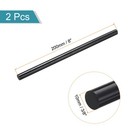 Abs Plastic Rod Round Solid Bar 10 Mm X 200 Mm Black 2 Pcs