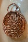 Vintage Wicker Wall Basket Woven Hanging Planter 10  Garden Pocket Brown Twigs