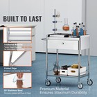 2-tier Medical Trolley Steel Cart Mobile Lab Utility Cart With A Drawer