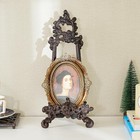 Vintage Cast Iron Cookbook Stand  Small Ornate Easel Fleur De Lis Stand  15 5   
