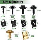 60 Pcs U-nut Clips   Body Bolts Screws Assortment Kit 10 Sizes Auto Car Fender B