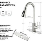 Brushed Nickel Kitchen Faucet Pull Down Sprayer Single Hole Mixer Tap With Cover