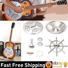 Chrome Resonator Dobro Guitar Bridge Tailpiece Saddles Soundhole Screen Cone Set