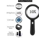10x Magnifying Glass Light Jumbo Handheld Magnifier Large Led Illuminated Lens