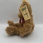 First   Main Scraggles Teddy Bear Kids 12in Tan Shaggy Plush Red Bow Nwt