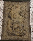 Vintage French Aubusson Style Jacquard Tapestry Wall Hanging Crane Windmill Boho