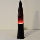 Vtg Pliable Art 19    Lava Lamp 101l 33pm Black Starship Rocket Red Pink Y2k